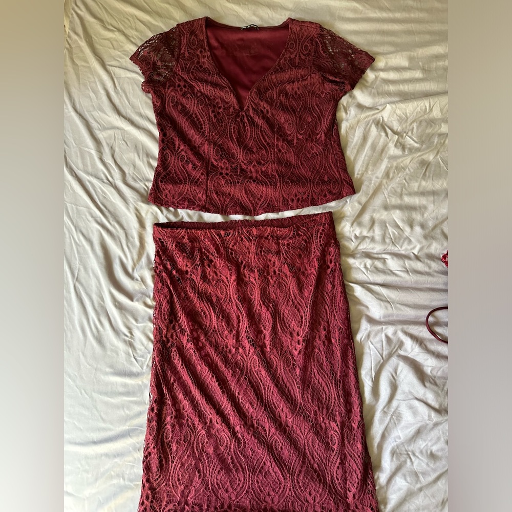 Charlotte Russe laced two piece set